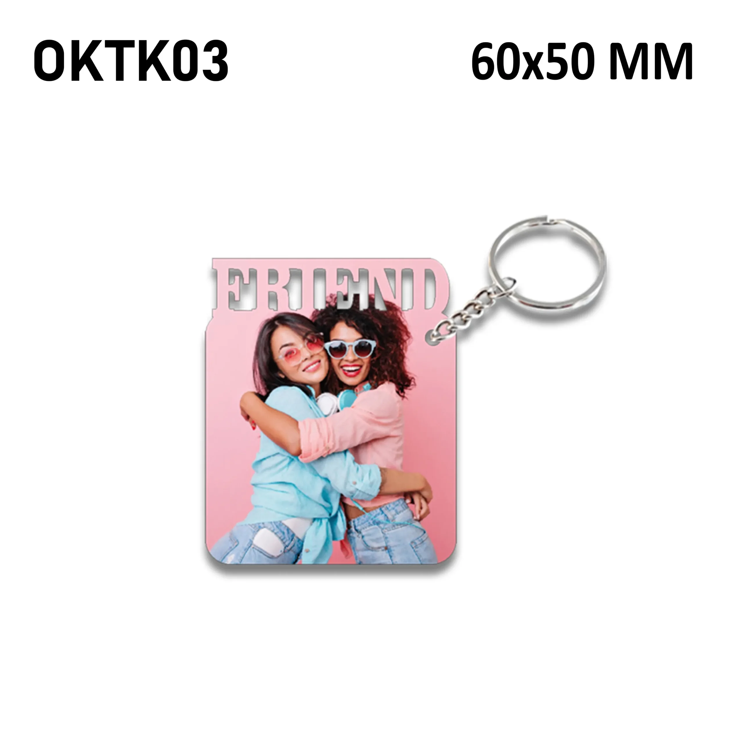 Blank Friend Photo Keychain 60x50mm (Pack of 10)