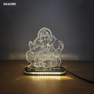Blank Lord Ganesha Acrylic LED Lamp 6 Inch