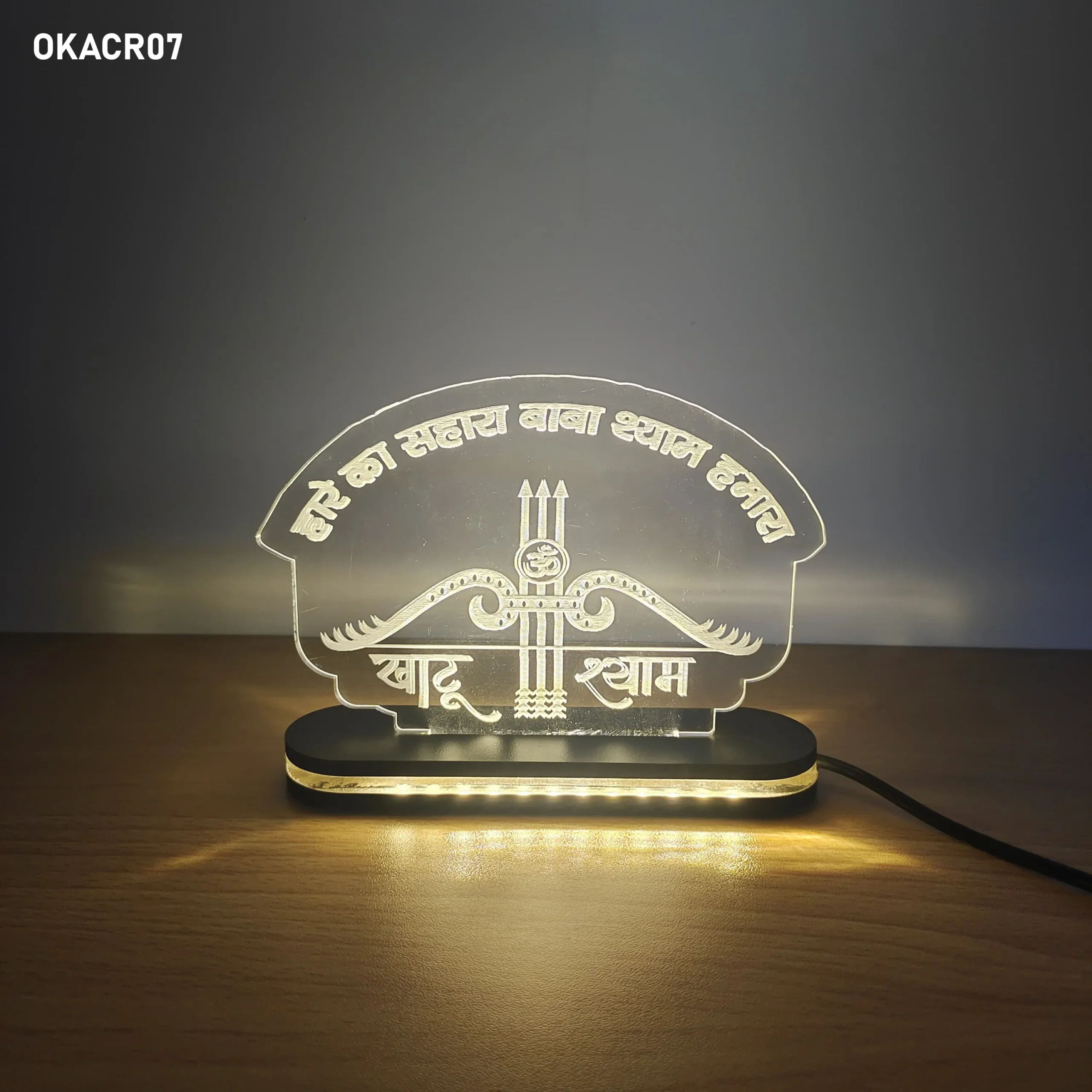 Khatu Shyam Tilak Acrylic LED Table Top 6in