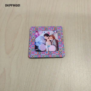 Blank Colorful Mosaic Pattern Square Printed Fridge Magnet 3in