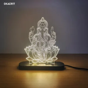 Lord Ganesha Acrylic LED Table Top 6in