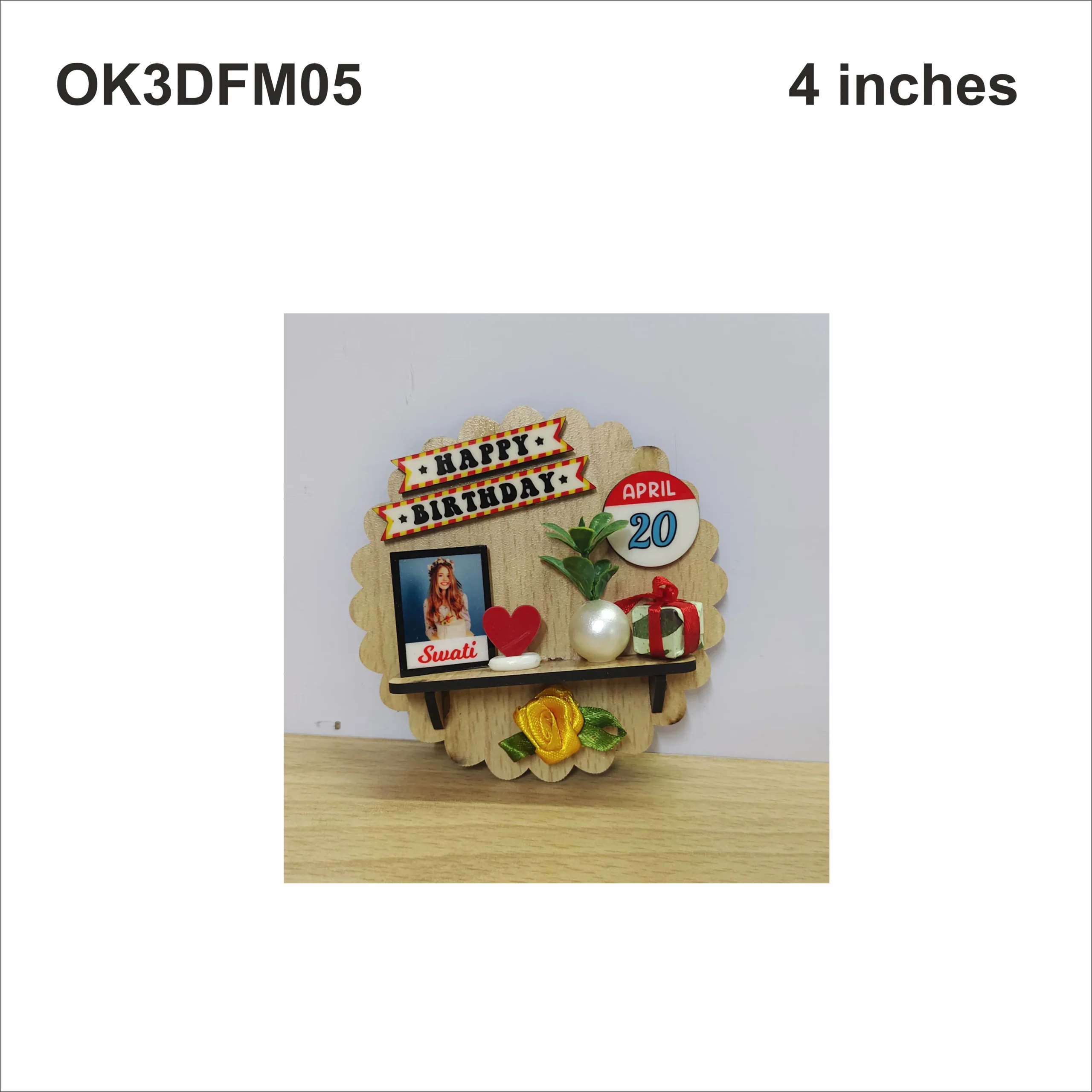 Blank Mini Photo Display Frame OK3DFM05 4in