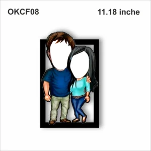 Blank Couple Caricature Photo Frame OKCF08 11x18in