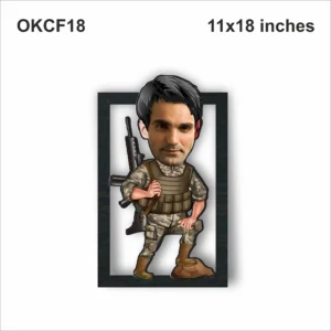 Blank Soldier Caricature Photo Frame OKCF18 11x18in