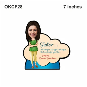 Blank Sister Message Caricature Photo Frame OKCF28 7in
