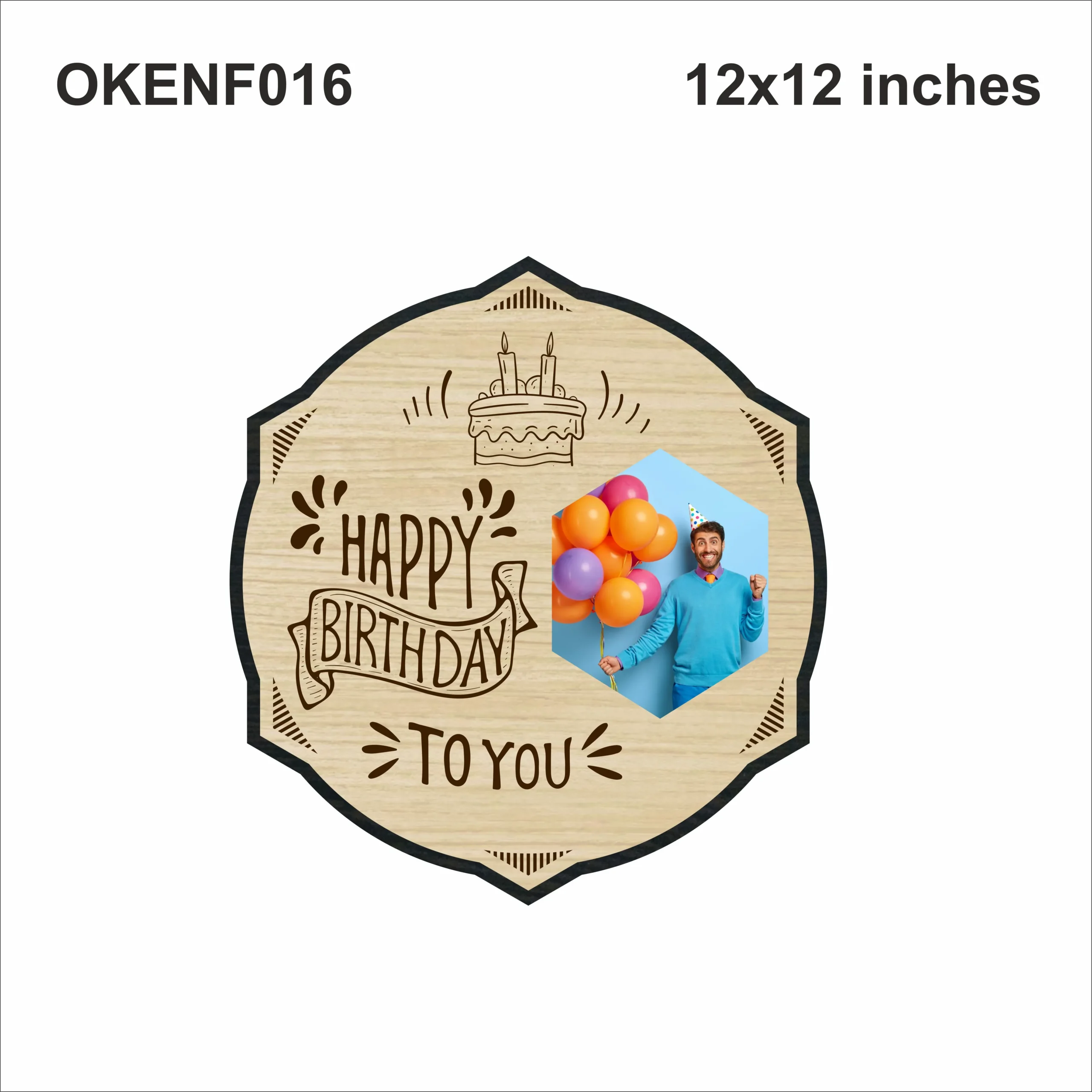 Blank Happy Birthday To You Decorative Photo Frame 12x12in