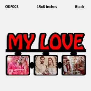 Blank My Love Triple Photo Frame 15x8 Inches