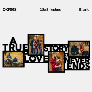 Blank True Love Story Collage Photo Frame 18x8Inches