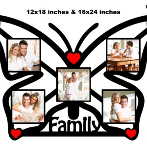Blank Butterfly Family Collage Photo Frame 12x18Inches