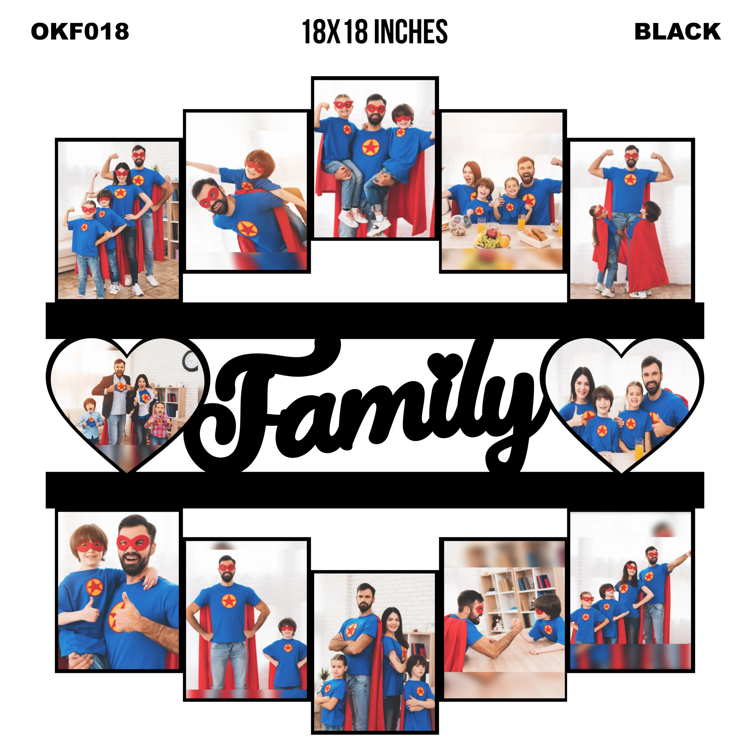Blank Family Collage Photo Frame 18x18Inches