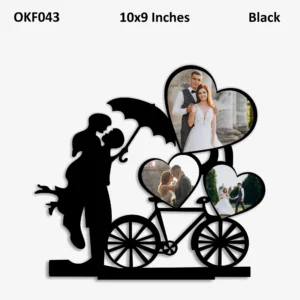 Blank Couple Cycle Photo Frame 10x9in