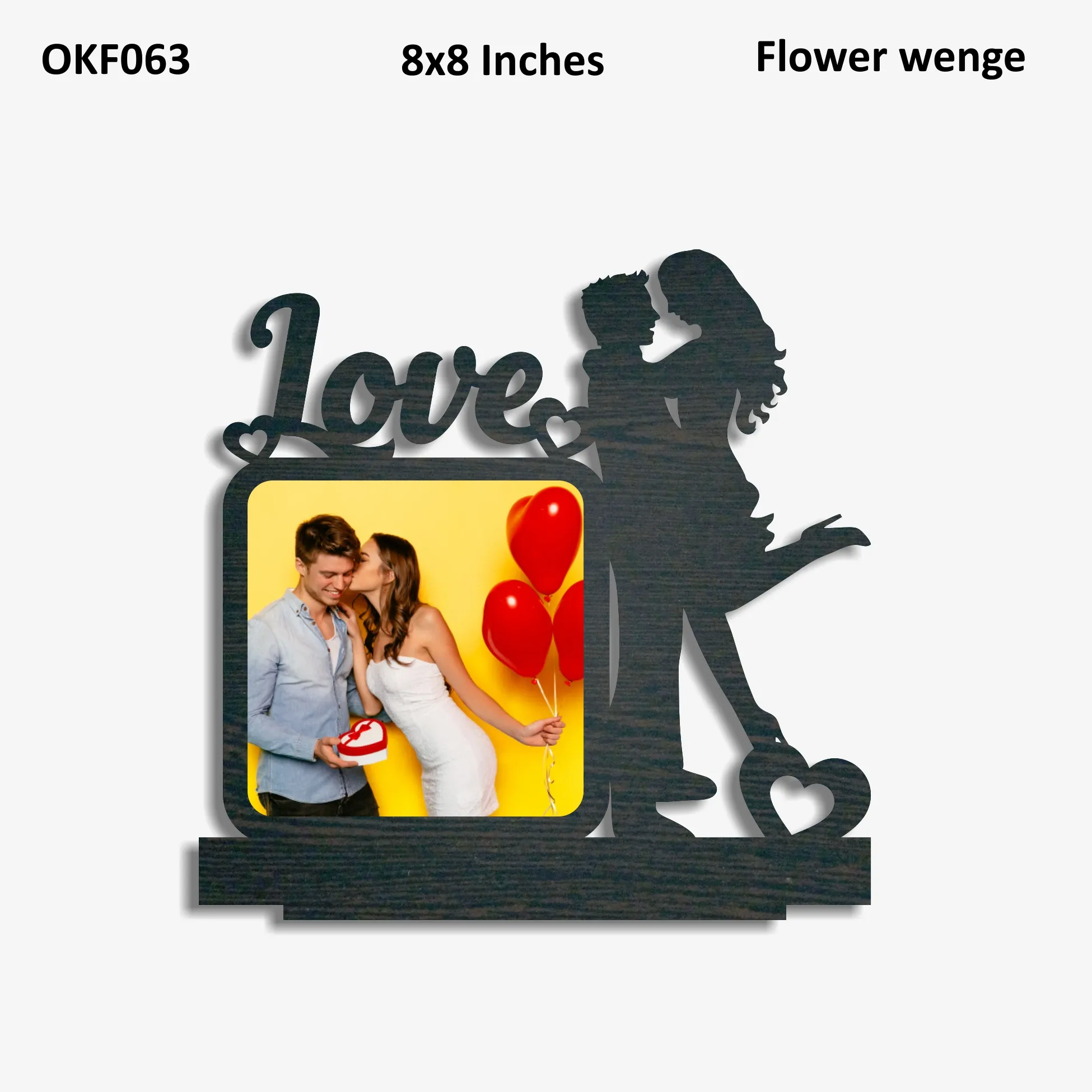 Blank Love Couple Photo Frame 8x8in