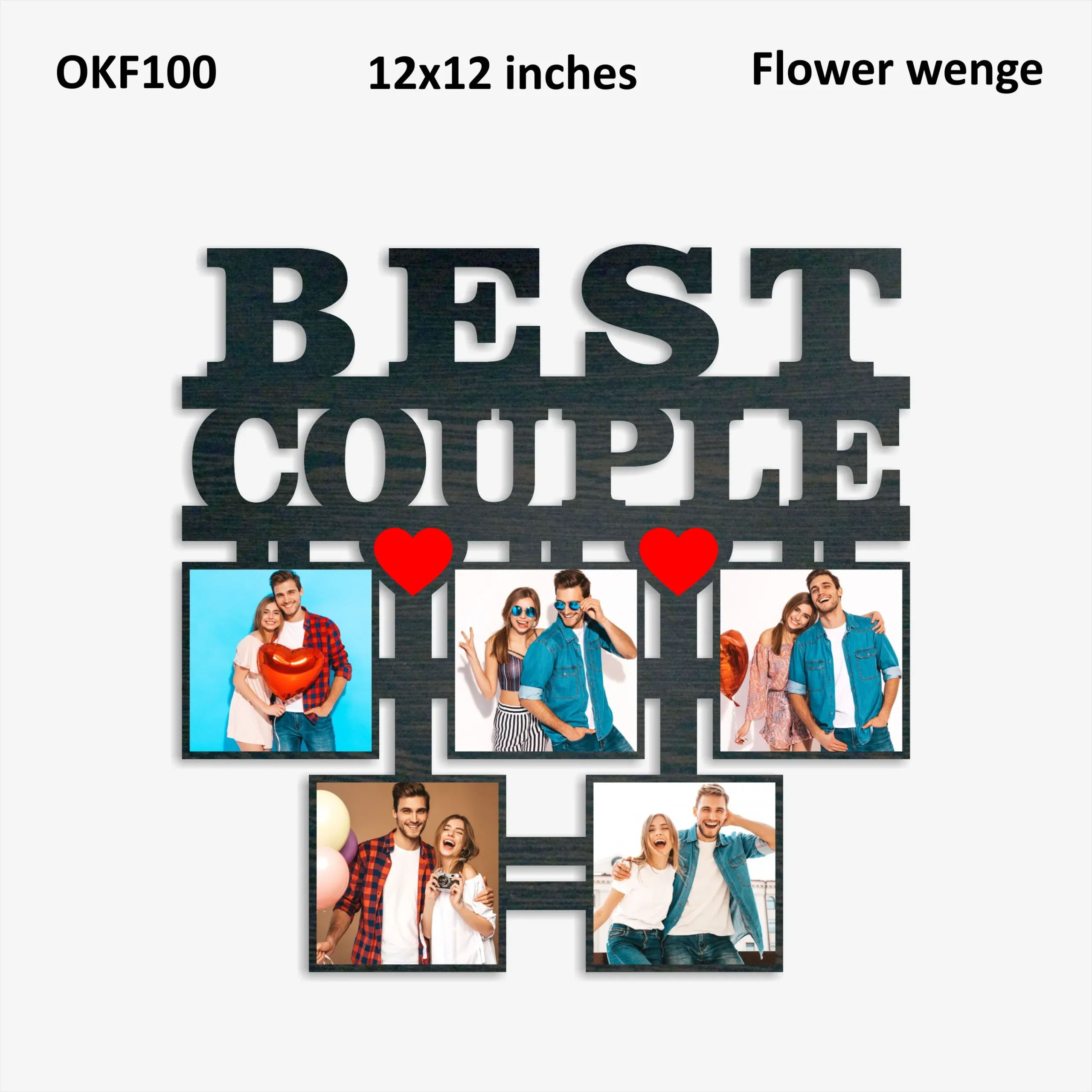 Blank Best Couple Collage Photo Frame 12x12in