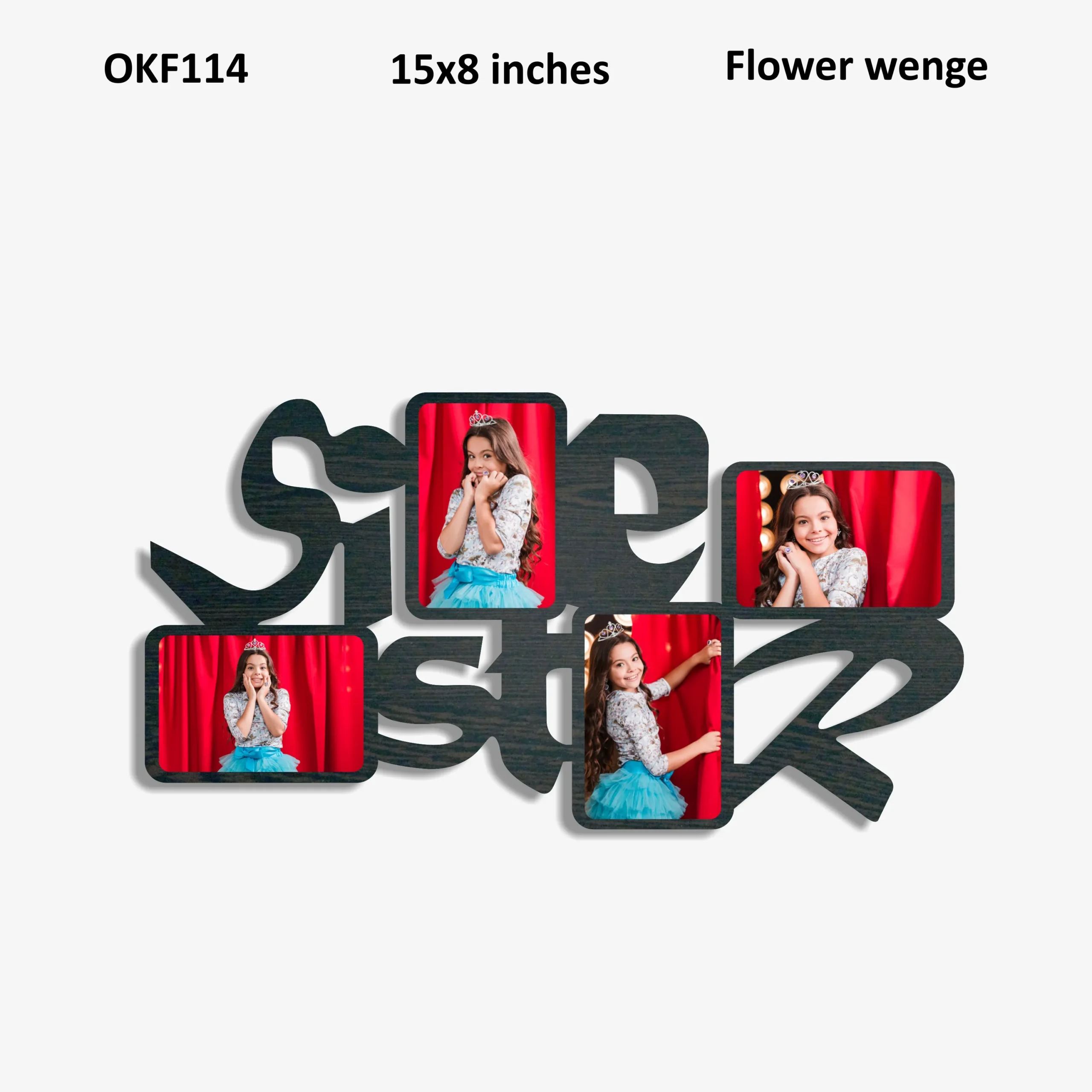 Blank Sister Photo Frame 15x8in