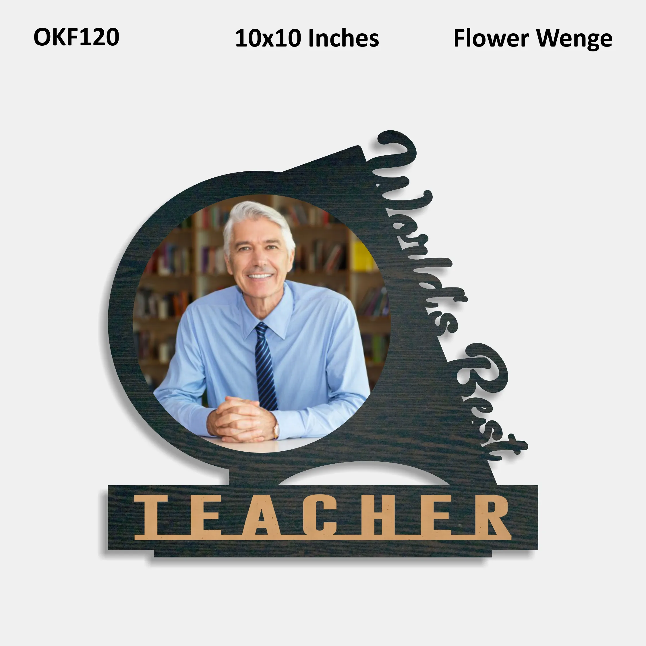 Blank World's Best Teacher Circle Photo Frame 10x10in