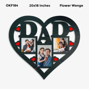 Blank Dad Heart Photo Frame 20x18in