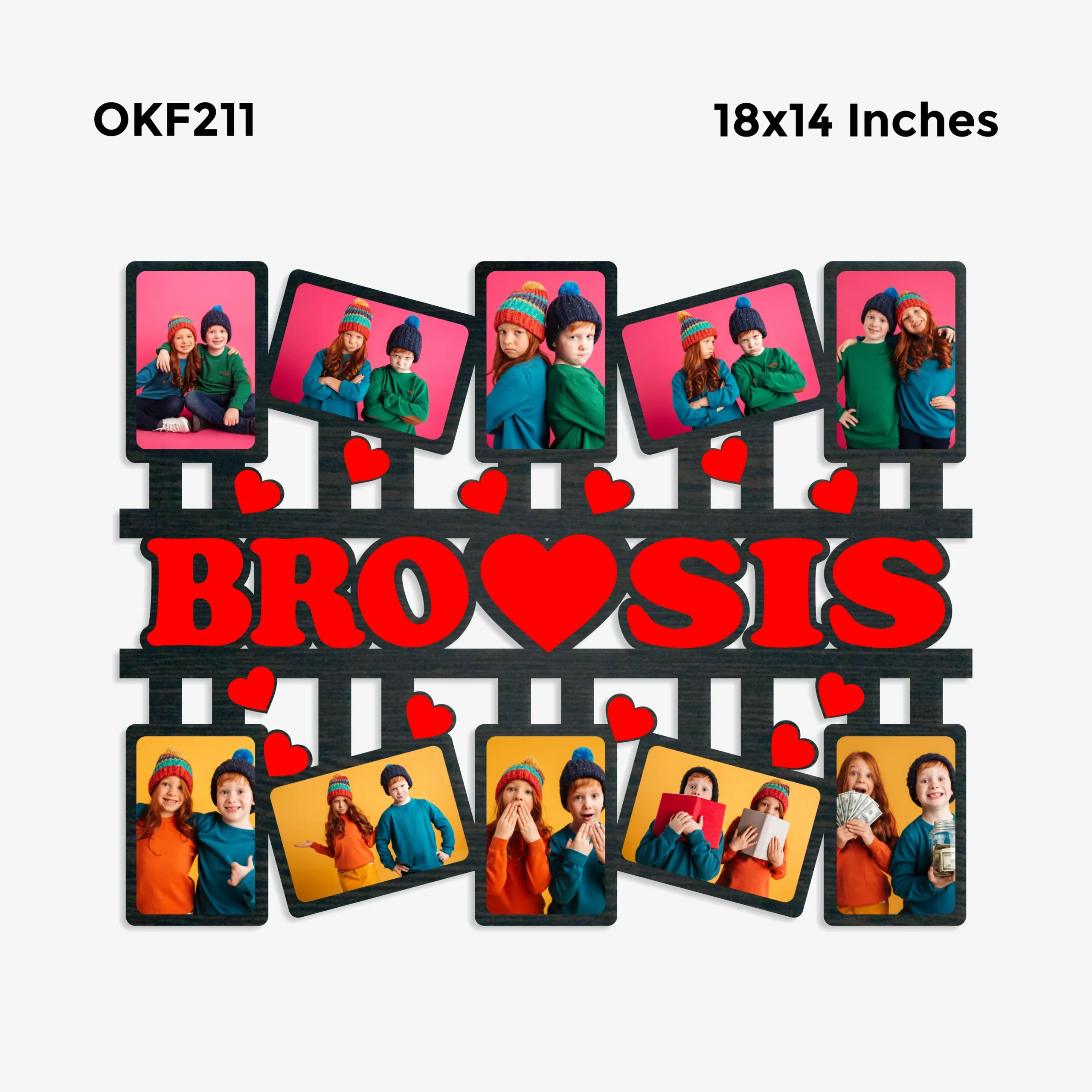 Blank Bro Sis Collage Photo Frame 18x14in