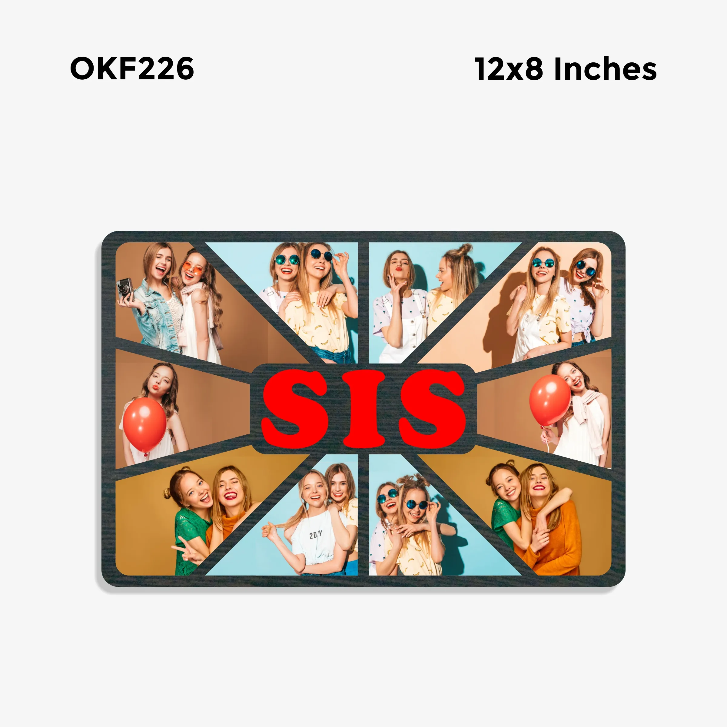 Blank Sis Collage Photo Frame 12x8in