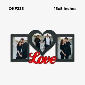 Blank Love Heart Photo Frame 15x8in