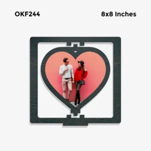 Blank Square Heart Photo Frame 8x8in