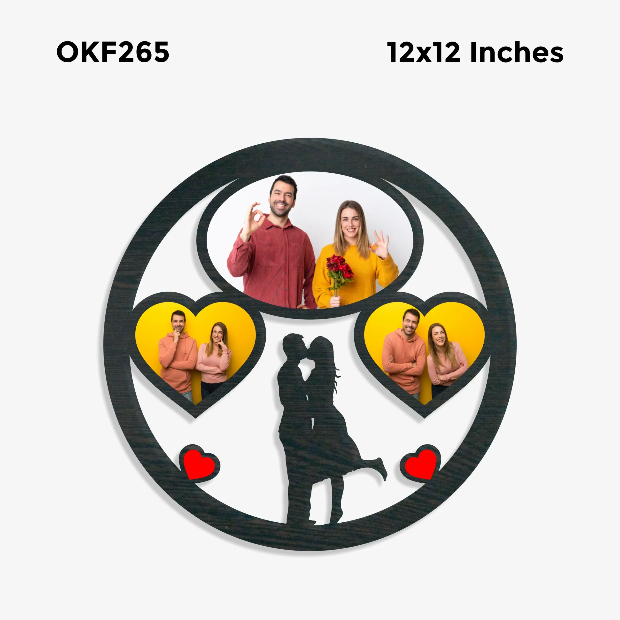 Blank Heart Couple Collage Photo Frame 12x12in