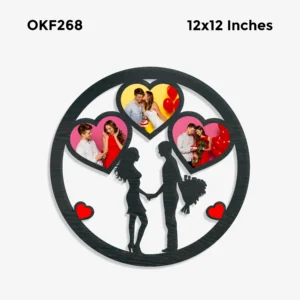 Blank Round Couple Collage Photo Frame 12x12in