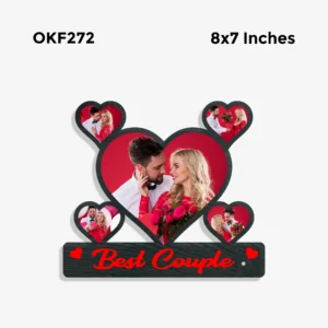 Blank Best Heart Couple Photo Frame 8x7in
