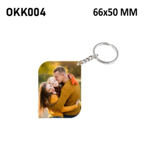 Blank Rounded Corner Rectangle Photo Keychain 66x50mm