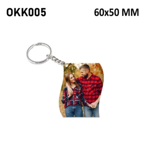 Blank Wavy Rectangle Photo Keychain 60x50mm