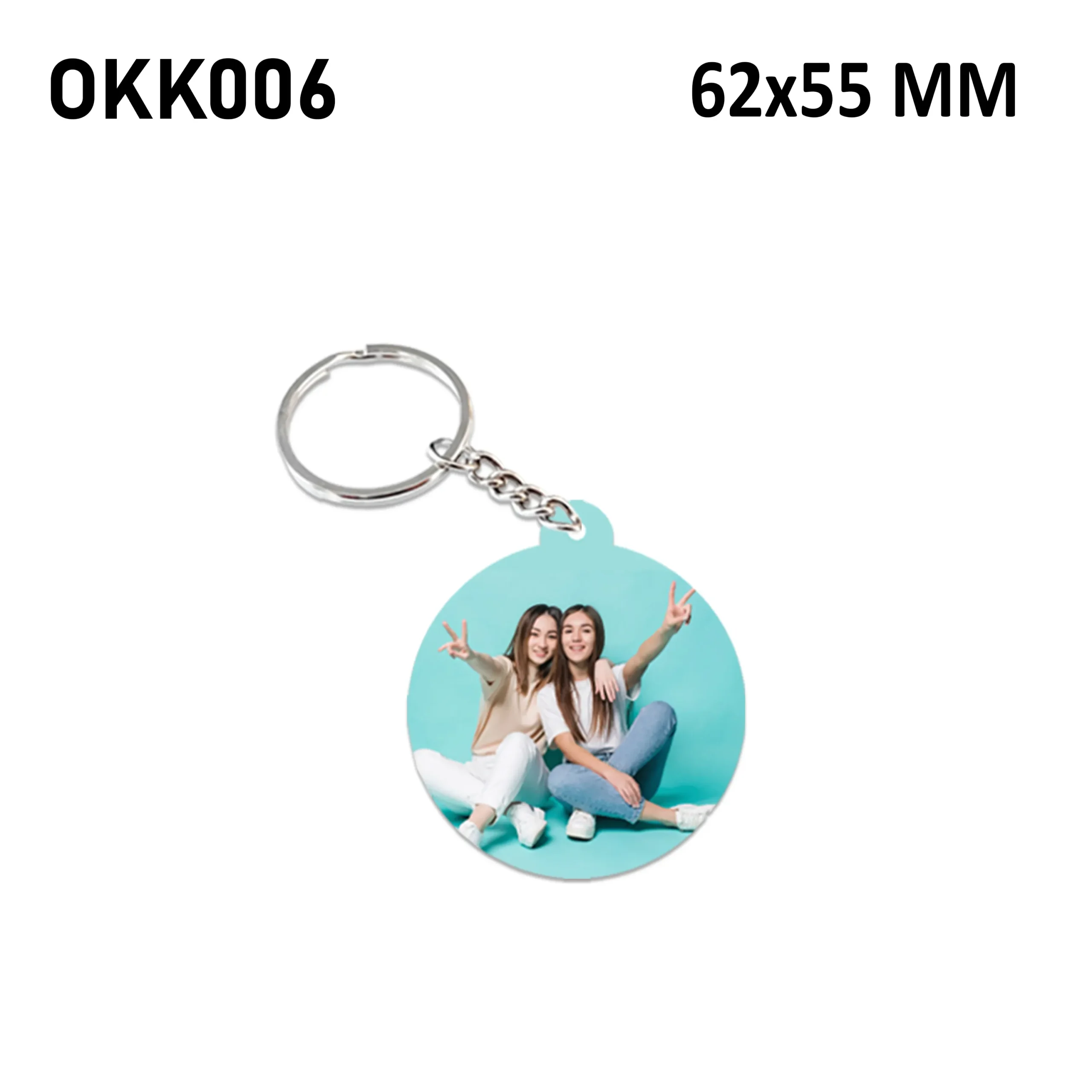 Blank Round Photo Keychain 62x55mm