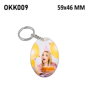 Blank Oval Photo Keychain 59x46mm