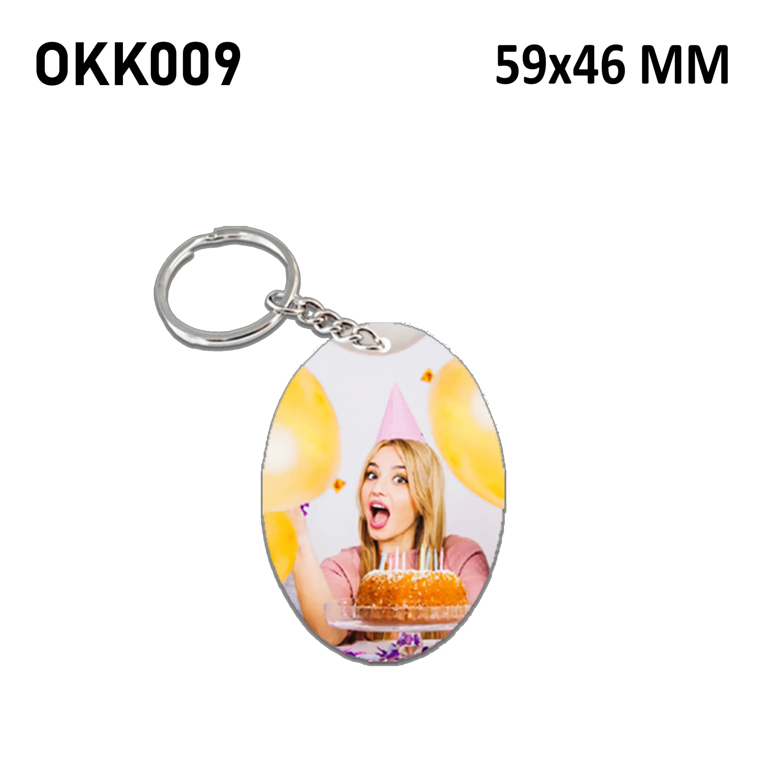 Blank Oval Photo Keychain 59x46mm