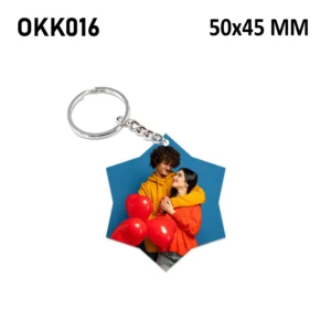 Blank Star Shape Photo Keychain 50x45mm
