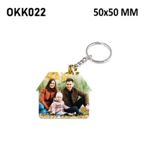 Blank House Shape Photo Keychain 50x50mm