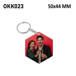 Blank Hexagon Photo Keychain 50x44mm