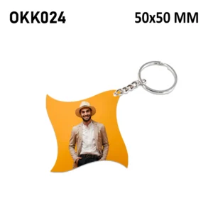 Blank Wavy Square Photo Keychain 50x50mm