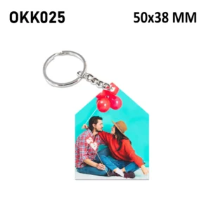 Blank Pentagon House Photo Keychain 50x38mm