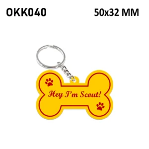 Blank Bone Shape Photo Keychain 50x32mm