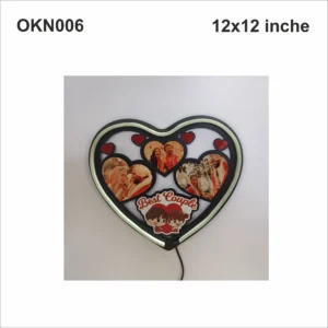 Blank Best Couple Heart Neon Photo Frame 12x12in