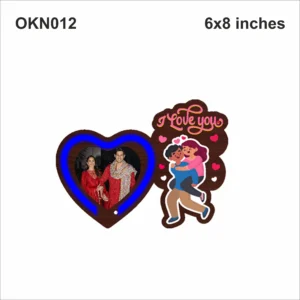 Blank Couple Love Heart Neon Photo Frame 6x8in