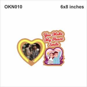 Blank You Make My Heart Smile Neon Photo Frame 6x8in