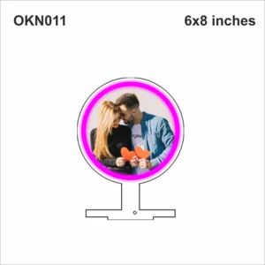 Blank Round Neon Photo Frame 6x8in