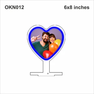 Blank Heart Stand Neon Photo Frame 6x8in