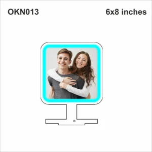 Blank Square Neon Photo Frame 6x8in