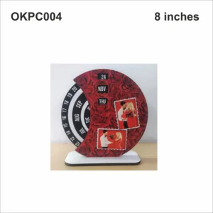 Blank Red Pattern Printed Calendar Photo Frame 8in