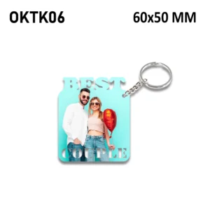Blank Best Couple Photo Keychain 60x50mm (Pack of 10)